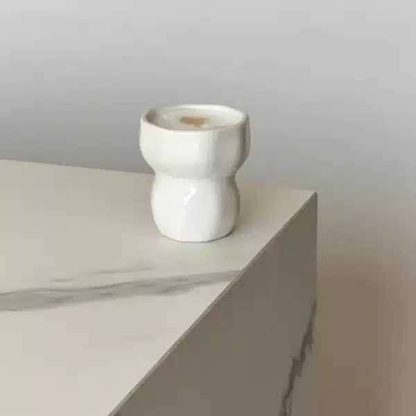 Lionas  Keraminis puodelis, ekologiško dizaino, kreminės baltos spalvos (280 ml)