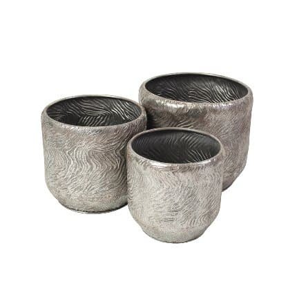 Komplektas vazonų"Silver", 3 vnt.