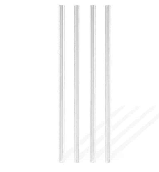 CIOS tiesūs stikliniai šiaudeliai su šepetėliu,    15 cm arba 20 cm, 4 vnt