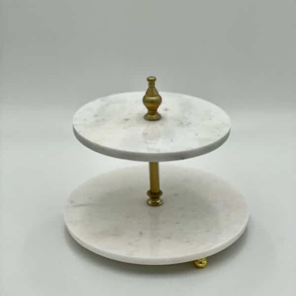 Marmurinis 2 aukštų serviravimo stovas