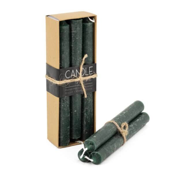 Žvakių rinkinys, žalios, 6 vnt.