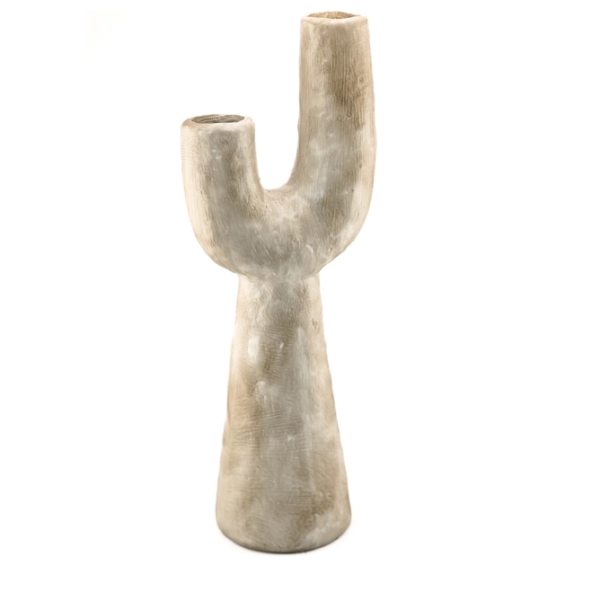 Organinės smėlio spalvos vaza