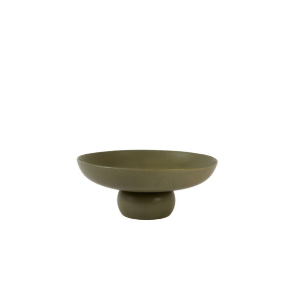 Keraminis dubuo su kojele „GOLANI“, alyvuogių žalumo, Ø 34 x 13,5 cm